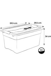 Keeeper Set of 3 Storage Crystal-Box 52 Litre with Lid - Transparent in Clear - thumbnail 6