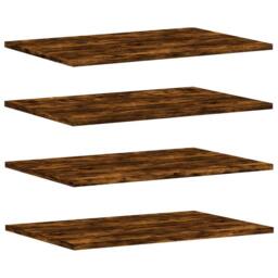 Berkfield Home Wall Shelves 4 pcs Smoked Oak 60x40x1.5 cm Engineered Wood in Brown - thumbnail 1