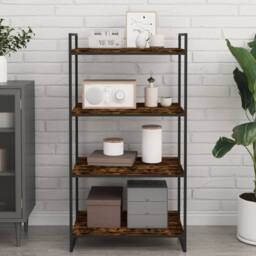 Berkfield Home Wall Shelves 4 pcs Smoked Oak 60x40x1.5 cm Engineered Wood in Brown - thumbnail 3