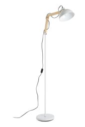 Orsina Sleek White Wood & Metal Floor Lamp, Sturdy Design Bedroom Floor Lamp, Highly Manoeuuvrable Modern Lamp - thumbnail 2