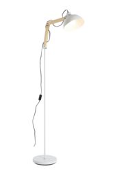 Orsina Sleek White Wood & Metal Floor Lamp, Sturdy Design Bedroom Floor Lamp, Highly Manoeuuvrable Modern Lamp - thumbnail 3