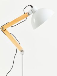 Orsina Sleek White Wood & Metal Floor Lamp, Sturdy Design Bedroom Floor Lamp, Highly Manoeuuvrable Modern Lamp - thumbnail 6