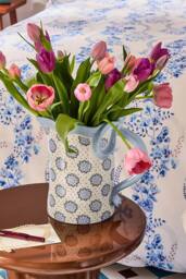 Cath Kidston Blue Bow Ceramic Jug Vase 30cm in White - thumbnail 4