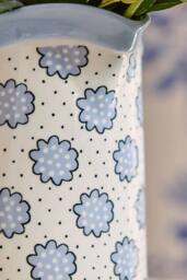 Cath Kidston Blue Bow Ceramic Jug Vase 30cm in White - thumbnail 7