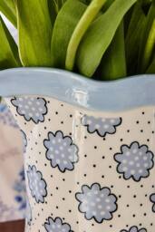 Cath Kidston Blue Bow Ceramic Jug Vase 30cm in White - thumbnail 6