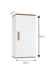 Showerdrape Nola Matt White & Bamboo Single Wall Bathroom Cabinet - thumbnail 6