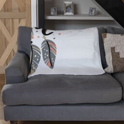 Benjamin Tate Design Cute Print In Boho Style Blanket in Natural - Size: 120 cm x 150 cm - thumbnail 2