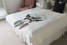 Benjamin Tate Design Cute Print In Boho Style Blanket in Natural - Size: 120 cm x 150 cm - thumbnail 3
