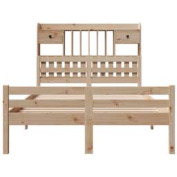 Berkfield Home Bookcase Bed without Mattress 135x190 cm Double Solid Wood Pine in Light Brown - thumbnail 4