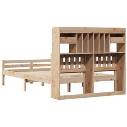 Berkfield Home Bookcase Bed without Mattress 135x190 cm Double Solid Wood Pine in Light Brown - thumbnail 6