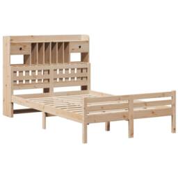 Berkfield Home Bookcase Bed without Mattress 135x190 cm Double Solid Wood Pine in Light Brown - thumbnail 3