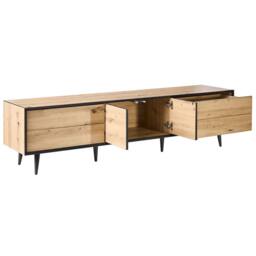 Wyld and Coco TV Stand - Light Brown MDF 2 Doors 4 Drawers Metal Legs - thumbnail 7