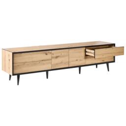 Wyld and Coco TV Stand - Light Brown MDF 2 Doors 4 Drawers Metal Legs - thumbnail 5