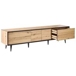 Wyld and Coco TV Stand - Light Brown MDF 2 Doors 4 Drawers Metal Legs - thumbnail 6