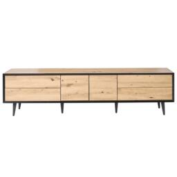 Wyld and Coco TV Stand - Light Brown MDF 2 Doors 4 Drawers Metal Legs - thumbnail 4