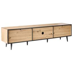 Wyld and Coco TV Stand - Light Brown MDF 2 Doors 4 Drawers Metal Legs - thumbnail 9