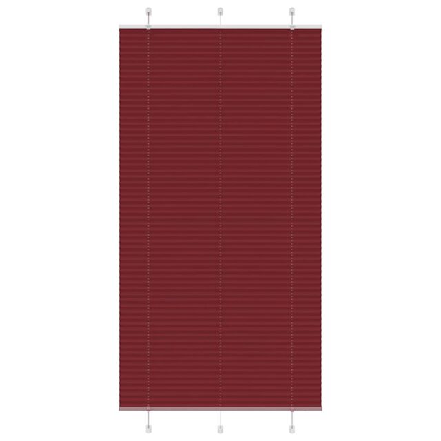 Berkfield Home Pleated Blind Bordeaux Red 110x200 cm Fabric Width 109.4 cm Polyester - image 1