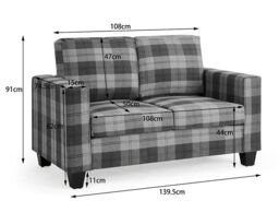 Home Detail Enderby Velvet 2 Seater Sofa in Dark Grey - thumbnail 5
