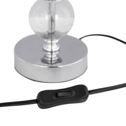 First Choice Lighting Chrome Two Ball Table Lamp with Burgundy Fern Shade in Silver - thumbnail 5