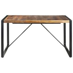 Berkfield Home Beautiful Dining Table 140x140x75 cm Solid Wood with Sheesham Finish in Brown - Size: 140 x 140 x 75 cm - thumbnail 3