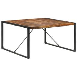 Berkfield Home Beautiful Dining Table 140x140x75 cm Solid Wood with Sheesham Finish in Brown - Size: 140 x 140 x 75 cm - thumbnail 9