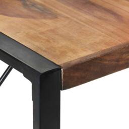 Berkfield Home Beautiful Dining Table 140x140x75 cm Solid Wood with Sheesham Finish in Brown - Size: 140 x 140 x 75 cm - thumbnail 4
