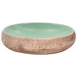 Berkfield Home Countertop Basin Green & Brown Oval 59x40x15 cm Ceramic - Size: 59 x 40 x 15 cm - thumbnail 4