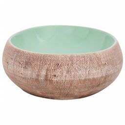 Berkfield Home Countertop Basin Green & Brown Oval 59x40x15 cm Ceramic - Size: 59 x 40 x 15 cm - thumbnail 5