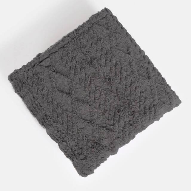 Kelvenix Cable Knit Blanket Sherpa Fleece Sofa Plush Soft Warm - Grey - Size: 100 cm x 190 cm - image 1
