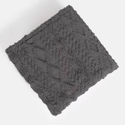 Kelvenix Cable Knit Blanket Sherpa Fleece Sofa Plush Soft Warm - Grey - Size: 100 cm x 190 cm - thumbnail 1