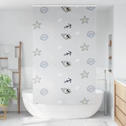 Berkfield Home Shower Roller Blind with Cassette 130x240 cm Fabric Width 126 cm in White - thumbnail 3