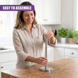 NESTLUNE Stainless Steel Freestanding Toilet Roll Holder Storage in Silver - thumbnail 5