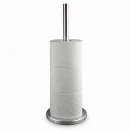 NESTLUNE Stainless Steel Freestanding Toilet Roll Holder Storage in Silver - thumbnail 1