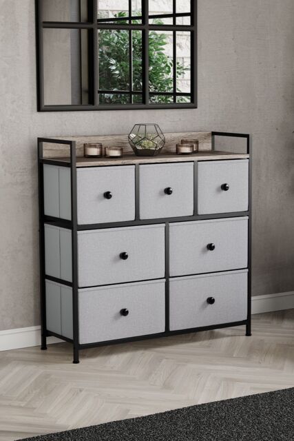 Home Discount Vida Designs Chorley 7 Drawer Chest Of Drawers UKFR Fabric Storage in Beige - image 1