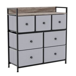 Home Discount Vida Designs Chorley 7 Drawer Chest Of Drawers UKFR Fabric Storage in Beige - thumbnail 9