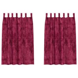 Berkfield Home Velvet Curtains 2 pcs with Eyelets Wine Red 175x140 cm