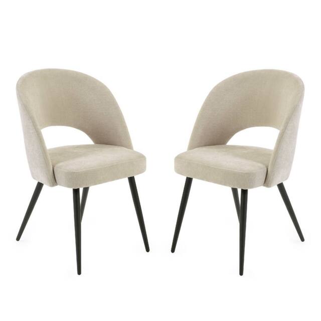 Cheshire Elowen Elegant Calico Dining Chairs - Set of 2 in Ecru - image 1