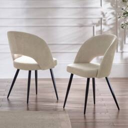Cheshire Elowen Elegant Calico Dining Chairs - Set of 2 in Ecru - thumbnail 4