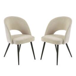 Cheshire Elowen Elegant Calico Dining Chairs - Set of 2 in Ecru - thumbnail 1