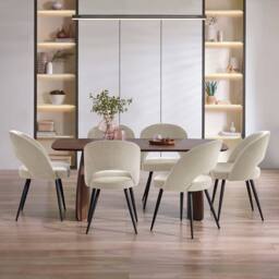 Cheshire Elowen Elegant Calico Dining Chairs - Set of 2 in Ecru - thumbnail 6