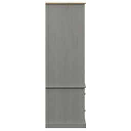 Berkfield Home Wardrobe VIGO Grey 90x55x176 cm Solid Wood Pine - Size: 90 x 55 x 176 cm - thumbnail 6
