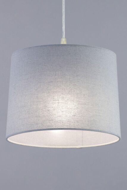 BHS Lighting Mira Small Linen Easy Fit Light Shade in Grey - Size: 25 cm diameter x 19 cm high - image 1