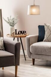 BHS Lighting Mira Small Linen Easy Fit Light Shade in Grey - Size: 25 cm diameter x 19 cm high - thumbnail 4