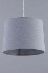BHS Lighting Mira Small Linen Easy Fit Light Shade in Grey - Size: 25 cm diameter x 19 cm high - thumbnail 2