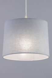 BHS Lighting Mira Small Linen Easy Fit Light Shade in Grey - Size: 25 cm diameter x 19 cm high - thumbnail 1