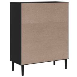Berkfield Home Highboard SENJA Rattan Look Black 90x40x112cm Solid Wood Pine - Size: 90 x 40 x 112 cm - thumbnail 8