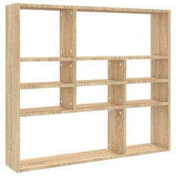 Berkfield Home Wall Shelf Sonoma Oak 90x16x78 cm Engineered Wood in Brown - Size: 90 x 16 x 78 cm - thumbnail 2