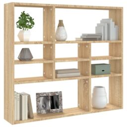 Berkfield Home Wall Shelf Sonoma Oak 90x16x78 cm Engineered Wood in Brown - Size: 90 x 16 x 78 cm - thumbnail 3