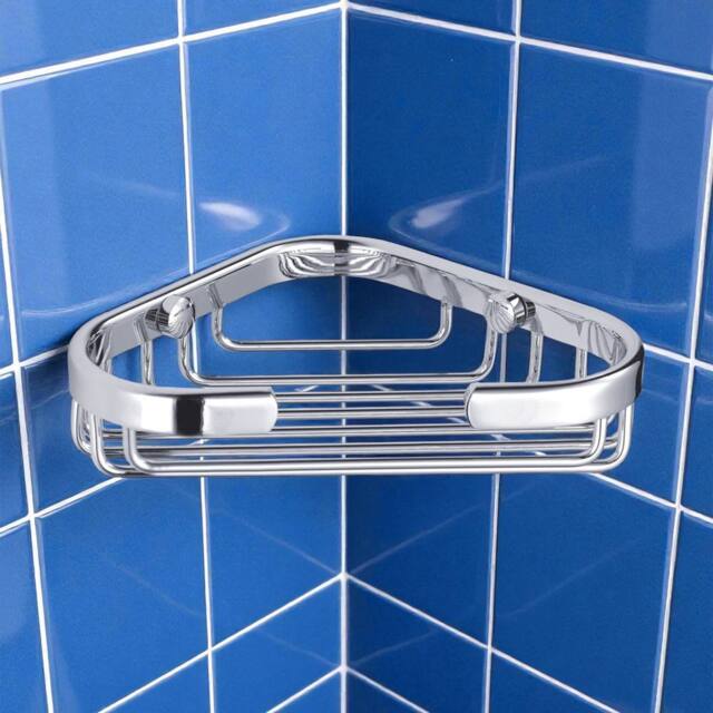 Showerdrape Clasico Wall Mounted Stainless Steel Chrome Small Basket in Silver - image 1
