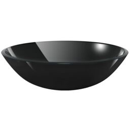 Berkfield Home Basin Tempered Glass 42 cm Black - thumbnail 2